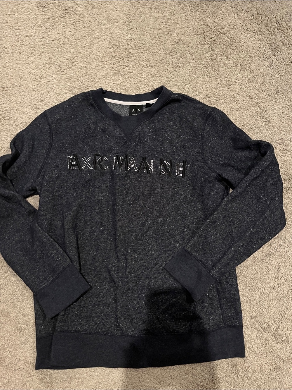 Armani Exchange Men’s Dark Crewneck Sweatshirt with Logo